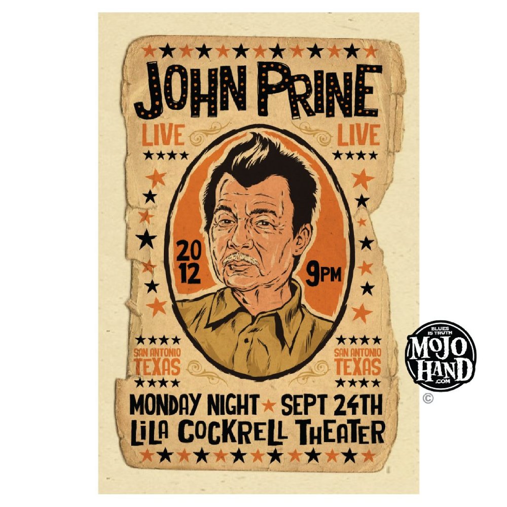 John Prine Concert tour poster - 2012 - 12"x18" FREE US SHIPPING